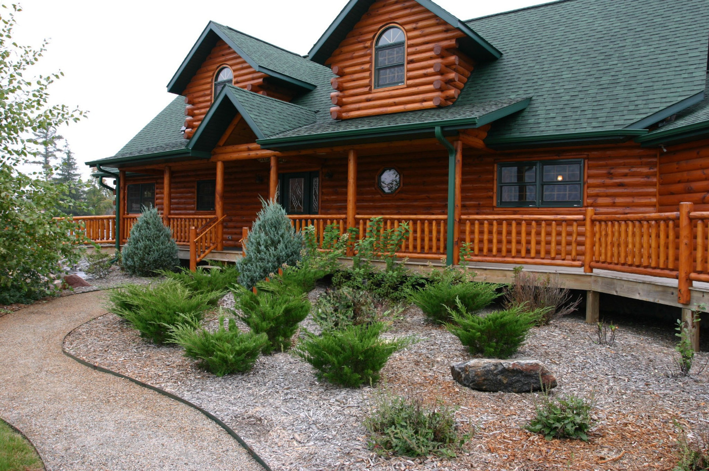 Panoramic log home in mountain setting